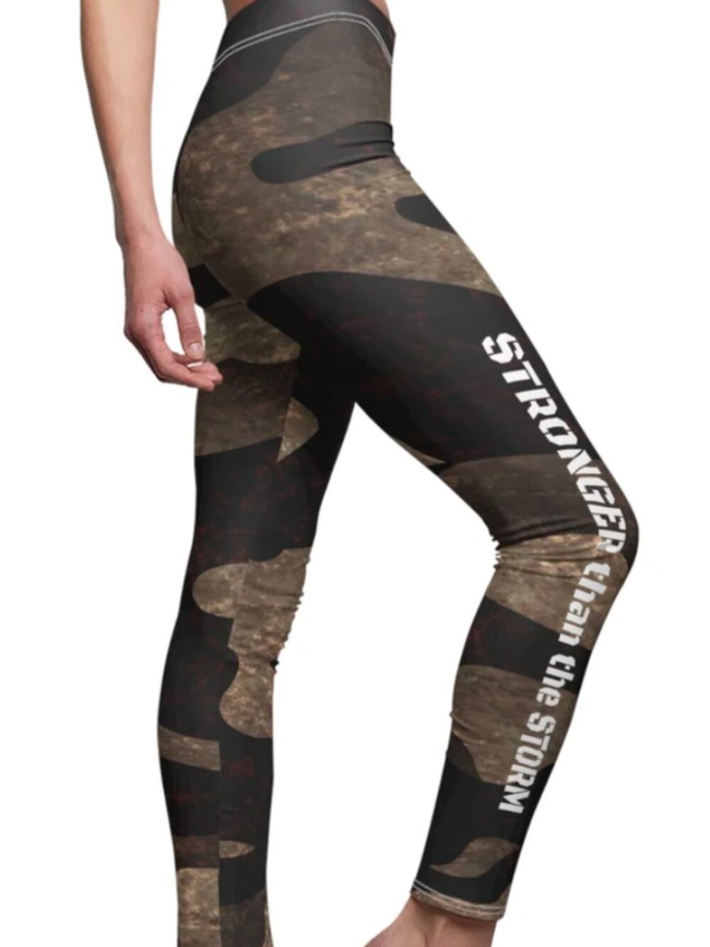 Stronger Than The Storm - Burgundy Camo - Women's Lightweight Leggings